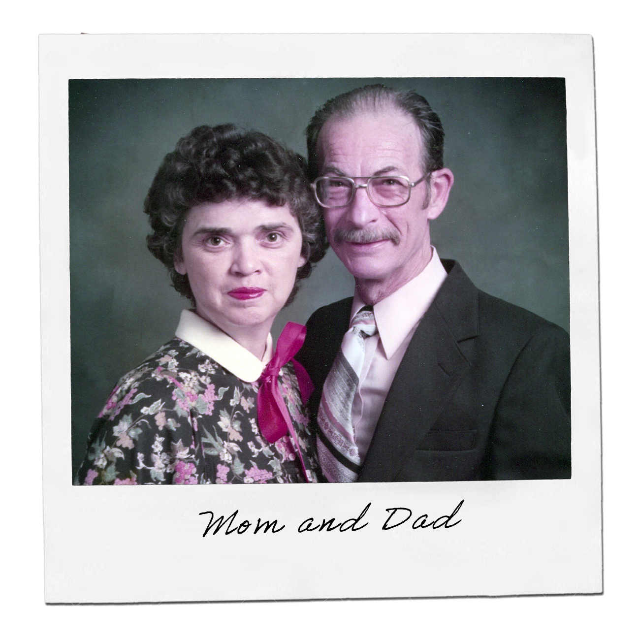Polaroid: formal portrait of Mom and Dad together